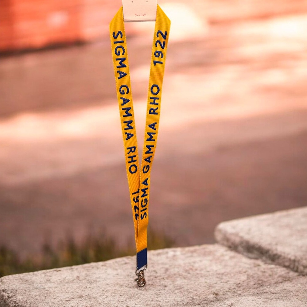 Sigma Gamma Rho Yellow and Blue Lanyard